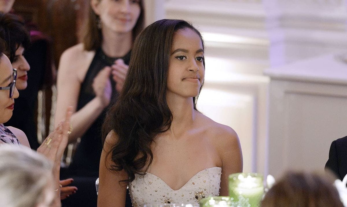 March 2016: Grown up beauty! Malia Obama got all dolled up in an elegant gown for her first State Dinner.
<br>
Photo: Getty Images