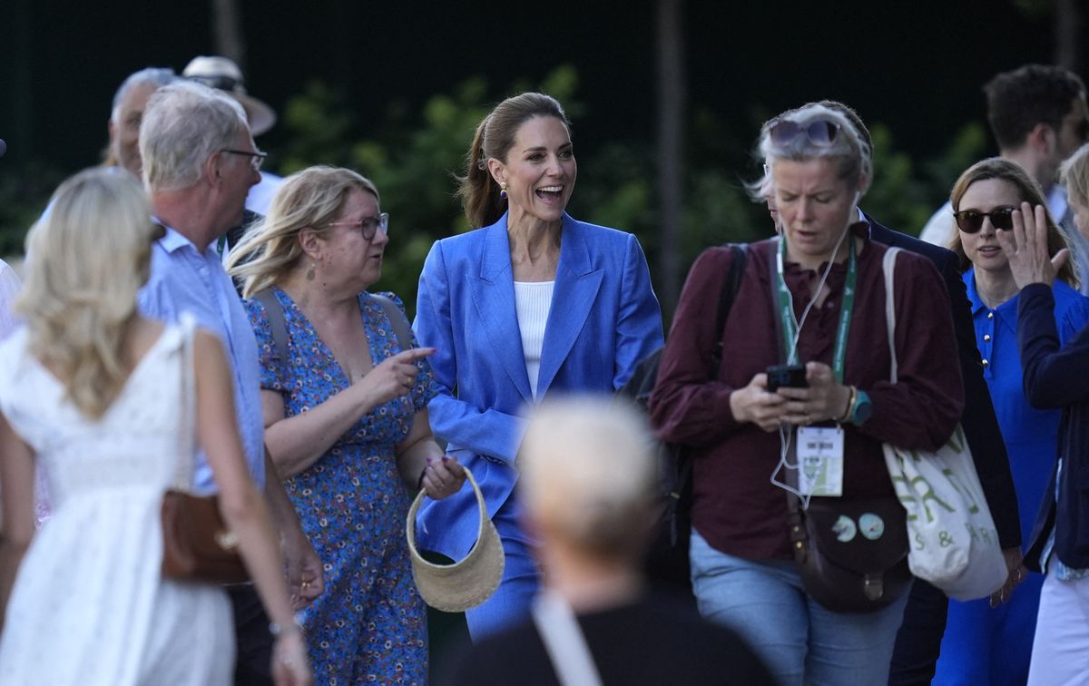 The Princess of Wales brought a personal touch to the Championships by meeting spectators before play got underway.