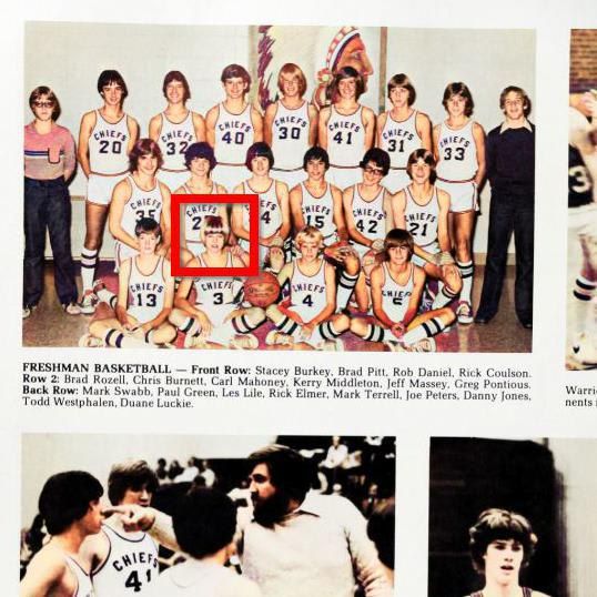 Brad Pitt's childhood yearbook