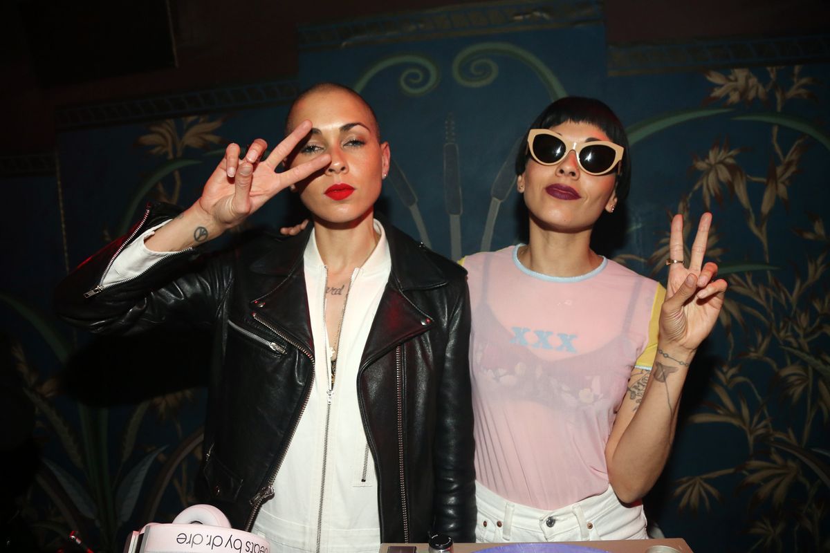 Music duo Nina Sky attends Tom Silverman's Birthday Party