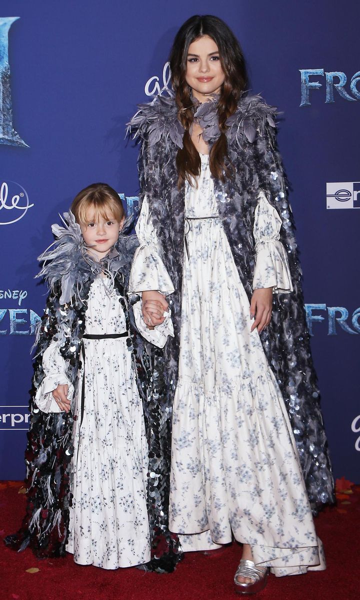 Selena Gomez and sister twinning at Disney Princesses at Frozen 2 worldwide premiere