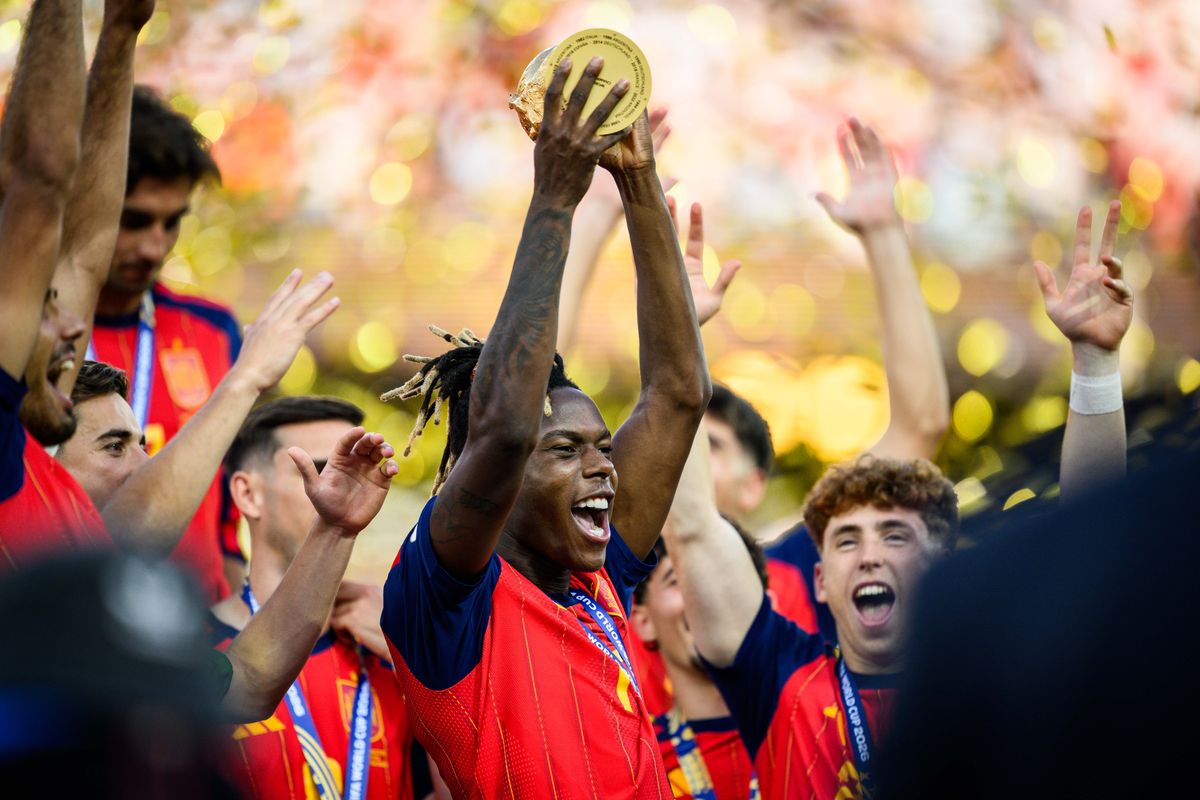 Nico celebrates with the FIFA World Cup trophy after the FIFA World Cup 2026