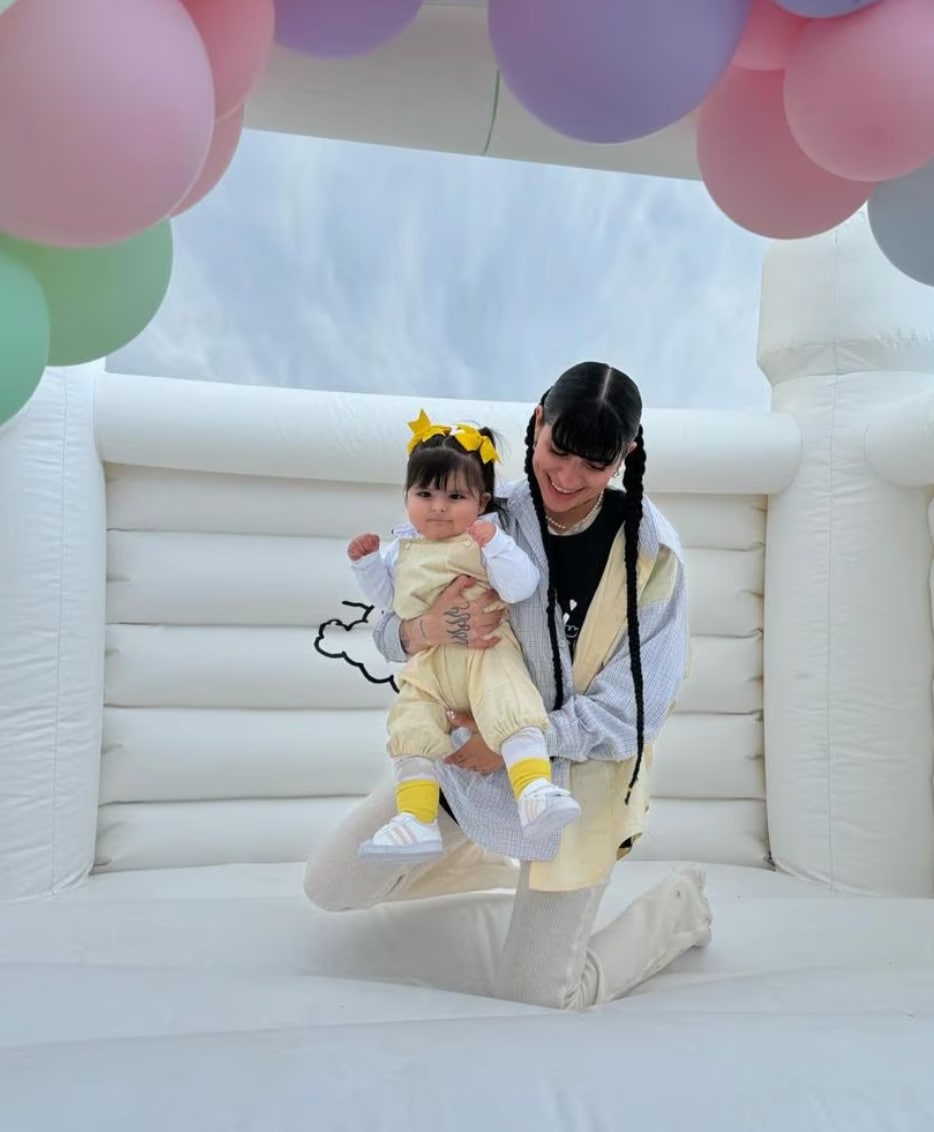 Cazzu and Inti during her birthday celebration