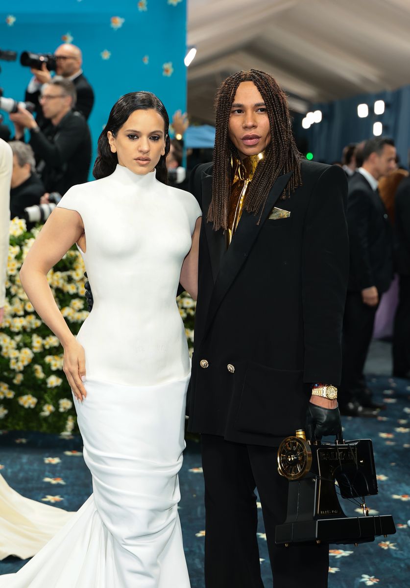 Rosalia and Olivier Rousteing at the 2025 Met Gala
