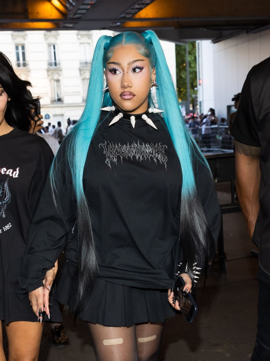 PARIS, FRANCE - JUNE 26: (EDITORIAL USE ONLY - For Non-Editorial use please seek approval from Fashion House) North West attends the Vetements Menswear Spring/Summer 2027 show as part of Paris Fashion Week on June 26, 2026 in Paris, France. (Photo by Arnold Jerocki/Getty Images)
