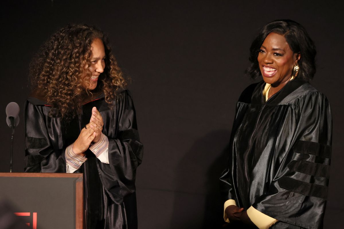 Gina Prince-Bythewood and Honorary Degree Recipient Viola Davis speak onstage during AFI's Conservatory Commencement 