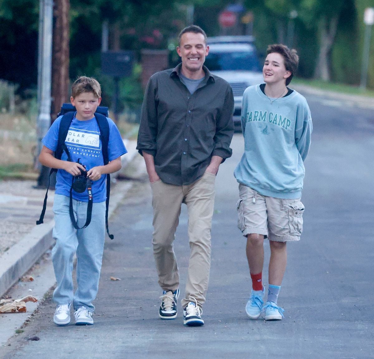 Ben Affleck walks to get ice cream with his kids Fin and Samuel on a Friday night after JLo filed for divorce.