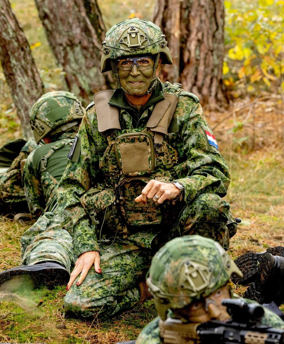 Another standout moment came when she appeared in camouflage during training with the Royal Marechaussee in Harderwijk. 