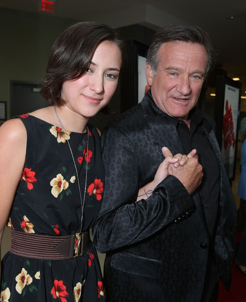 Zelda and Robin Williams arrive on the red carpet at the Los Angeles premiere of "World's Greatest Dad" at the Landmark Theater on August 13, 2009 