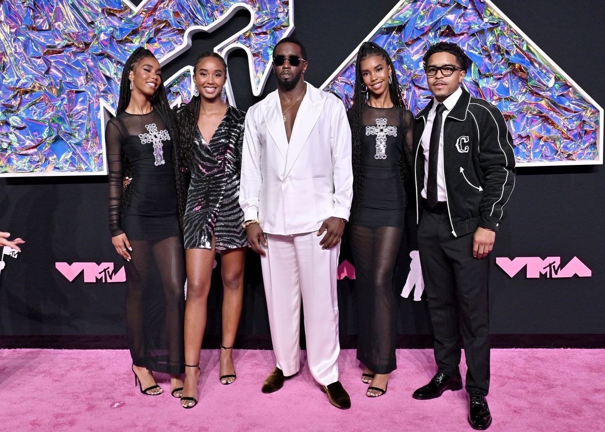 Sean Combs with his kids: Jessie, Chance, D'Lila, and Justin