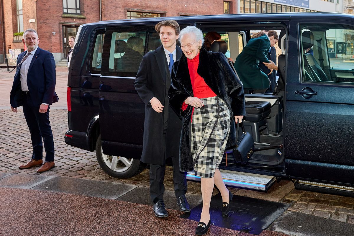 Queen Margrethe II of Denmark arrives with Count Felix of Monpezat and other members of the Danish royal family for High Mass at Aarhus Cathedral, Denmark, on Christmas Day, December 25, 2023. (Photo by Mikkel Berg Pedersen / Ritzau Scanpix / AFP) / Denmark OUT (Photo by MIKKEL BERG PEDERSEN/Ritzau Scanpix/AFP via Getty Images)