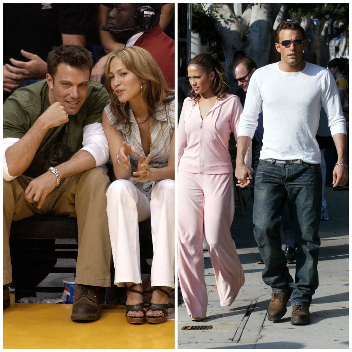 Ben pictured in 2003 (left) and 2002 (right) wearing the silver timepiece