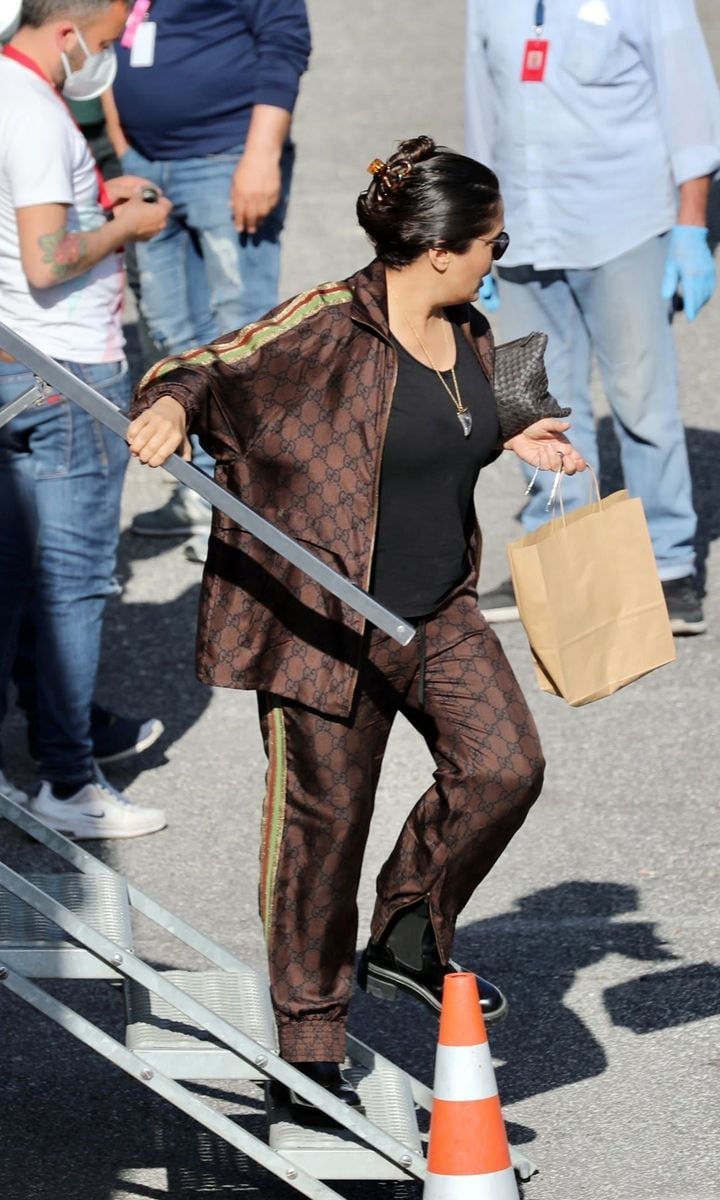 Salma Hayek spotted on set of the new Ridley Scott movie 'House of Gucci'