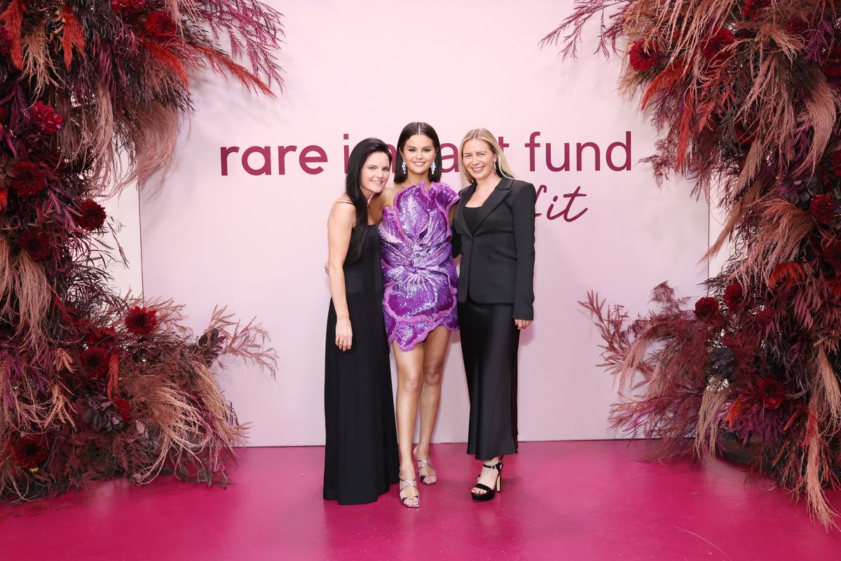 Ashley Cook, Selena Gomez, and Raquelle Stevens attend as Selena Gomez hosts the Inaugural Rare Impact Fund 