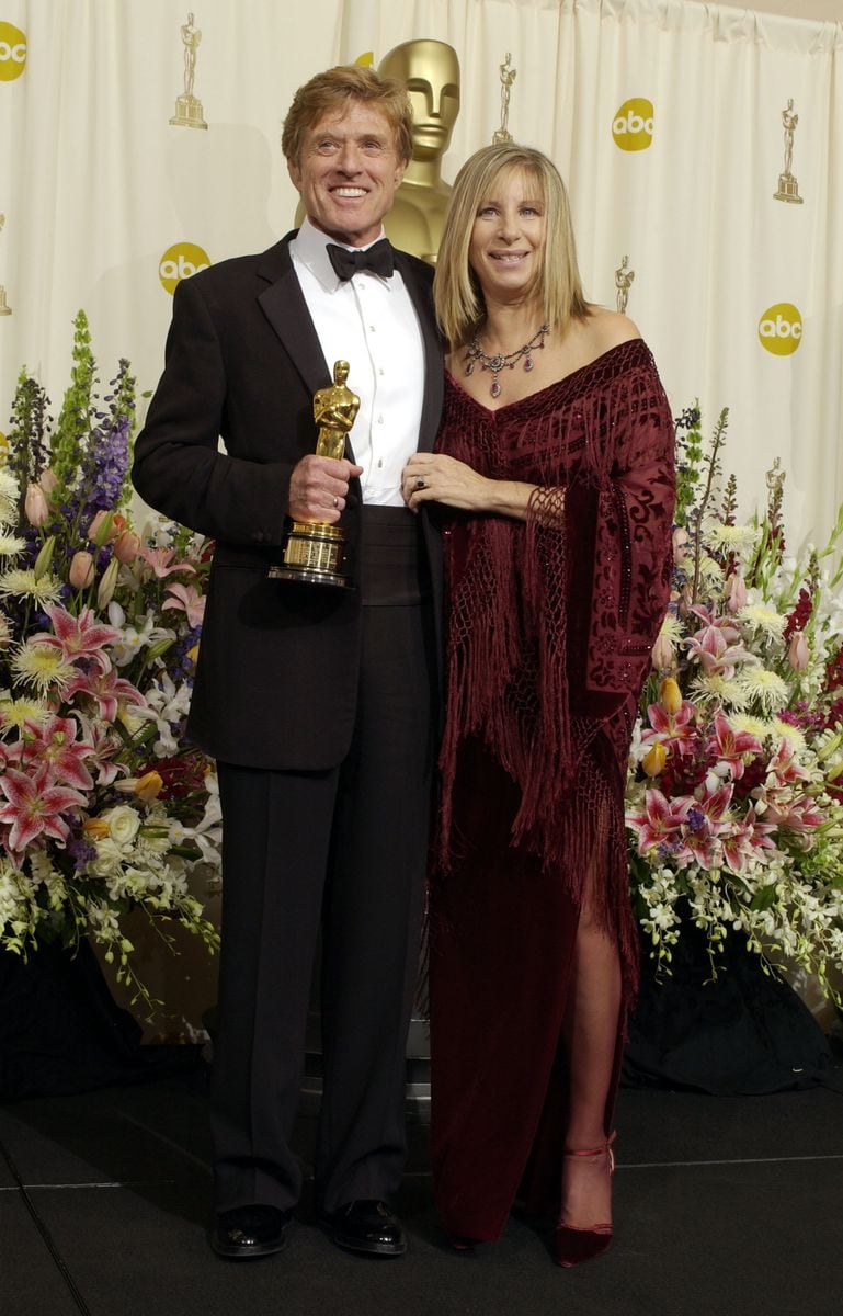 Robert Redford and Barbra Streisand during The 74th Annual Academy Awards