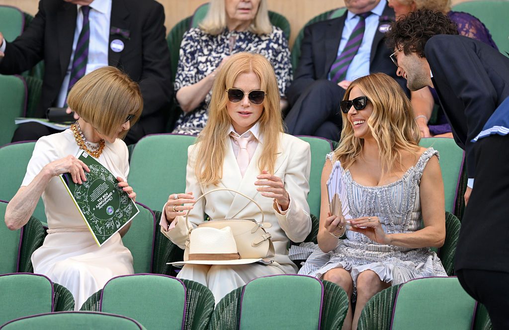 Nicole Kidman, wearing Ralph Lauren, attends day fourteen of the 2026 Wimbledon Tennis Championships