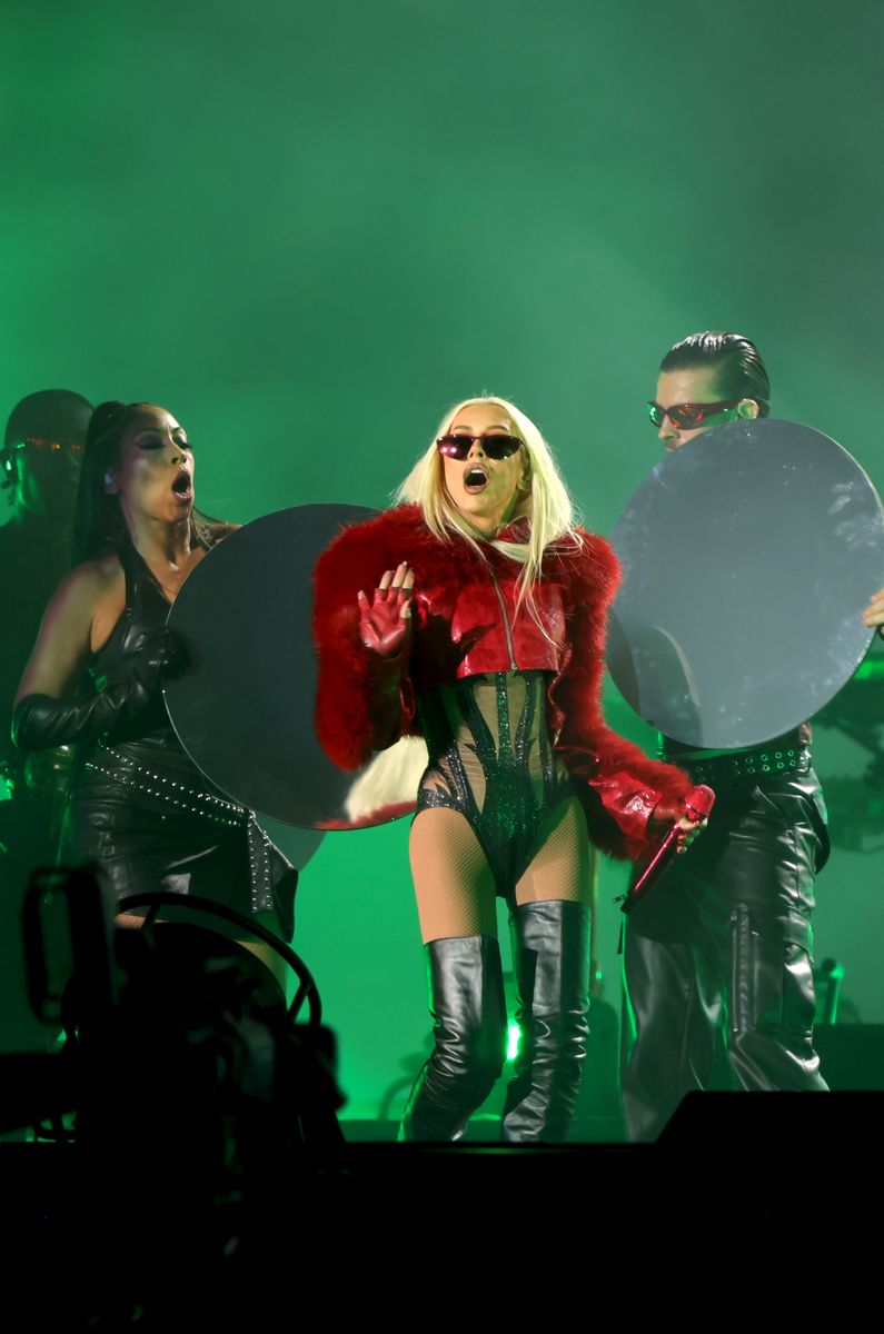 MEXICO CITY, MEXICO - MAY 18: Christina Aguilera performs during day two of Emblema 2024 festival at Autodromo Hermanos Rodriguez on May 18, 2024 in Mexico City, Mexico. (Photo by Medios y Media/Getty Images)