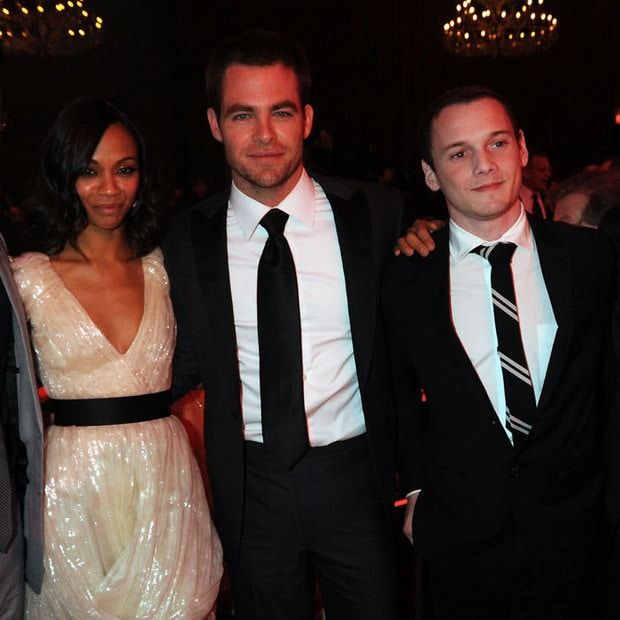 The mom-of-two posted the video in honor of her late co-star Anton Yelchin (right).
<br>
Photo: Jeff Kravitz/FilmMagic