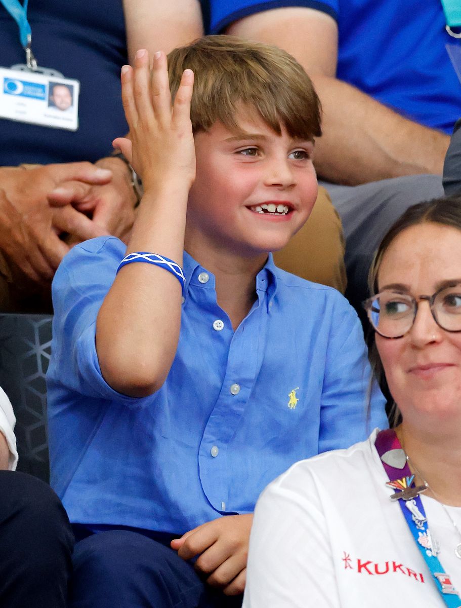 Prince Louis brought his signature personality to the sporting event, flashing a big smile during his day in Glasgow.