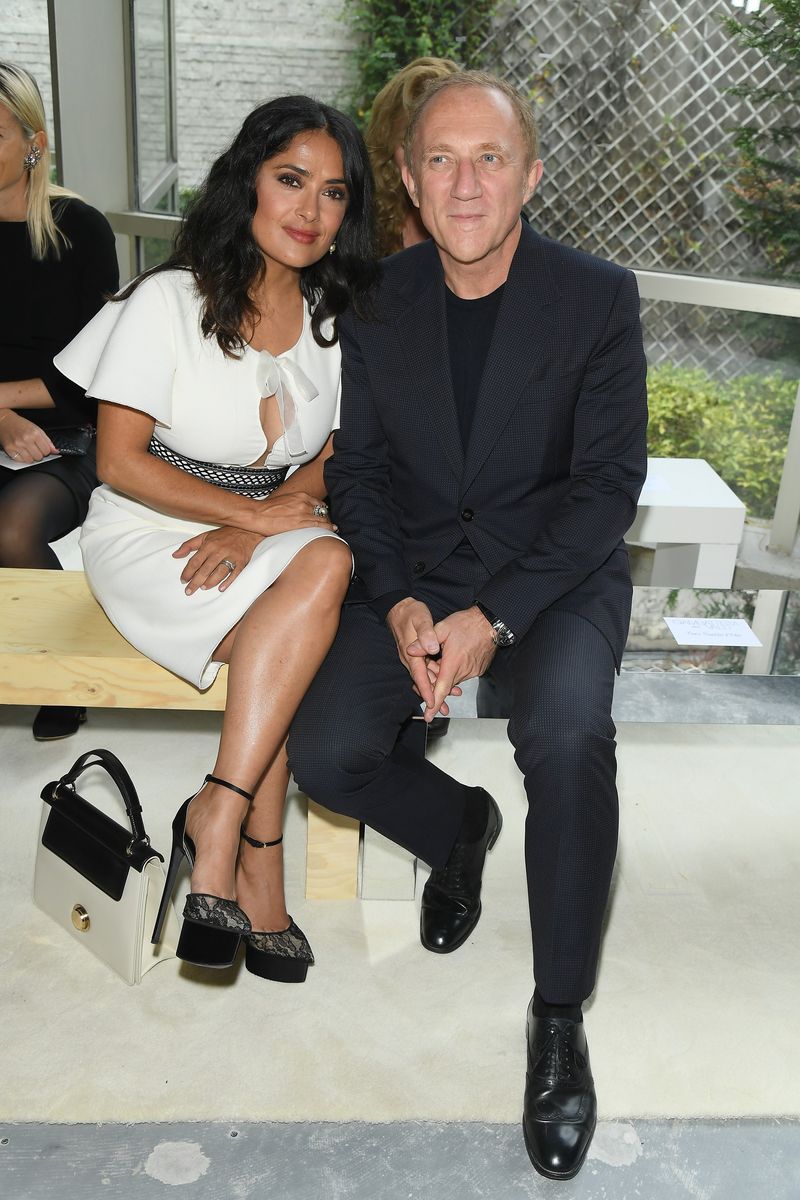 Salma Hayek with her Husband François-Henri Pinault during Paris Fashion Week 2018