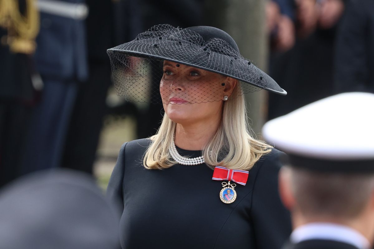 Queen Mette-Marit of Norway during the funeral of King Harald V