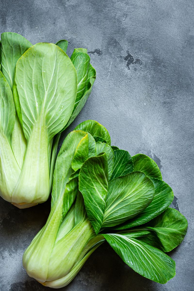 Fresh raw green Chinese Cabbage baby Pak Choi, Leafy green vegetable.