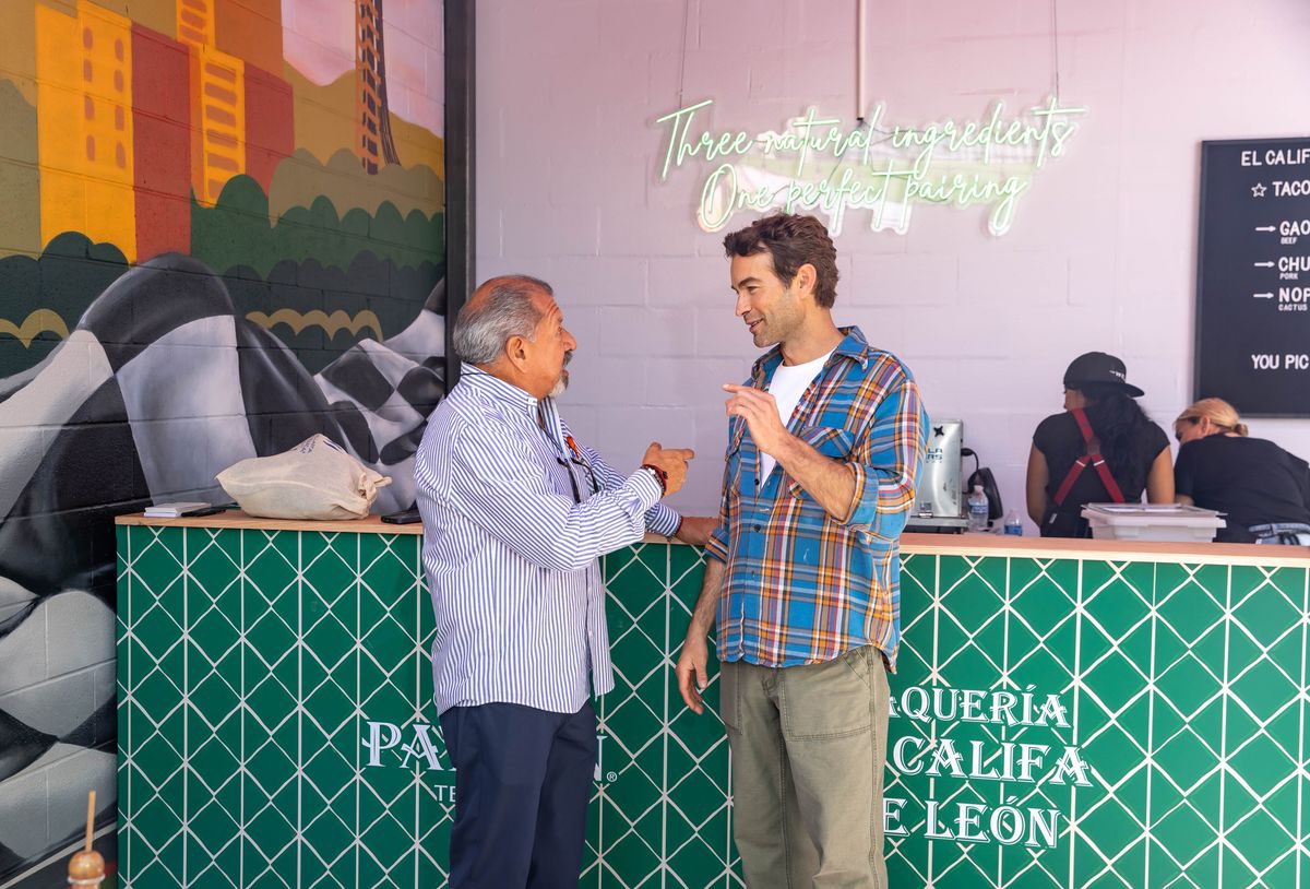 Chace Crawford stoped by to sample the acclaimed tacos and shared a moment with Mario. 