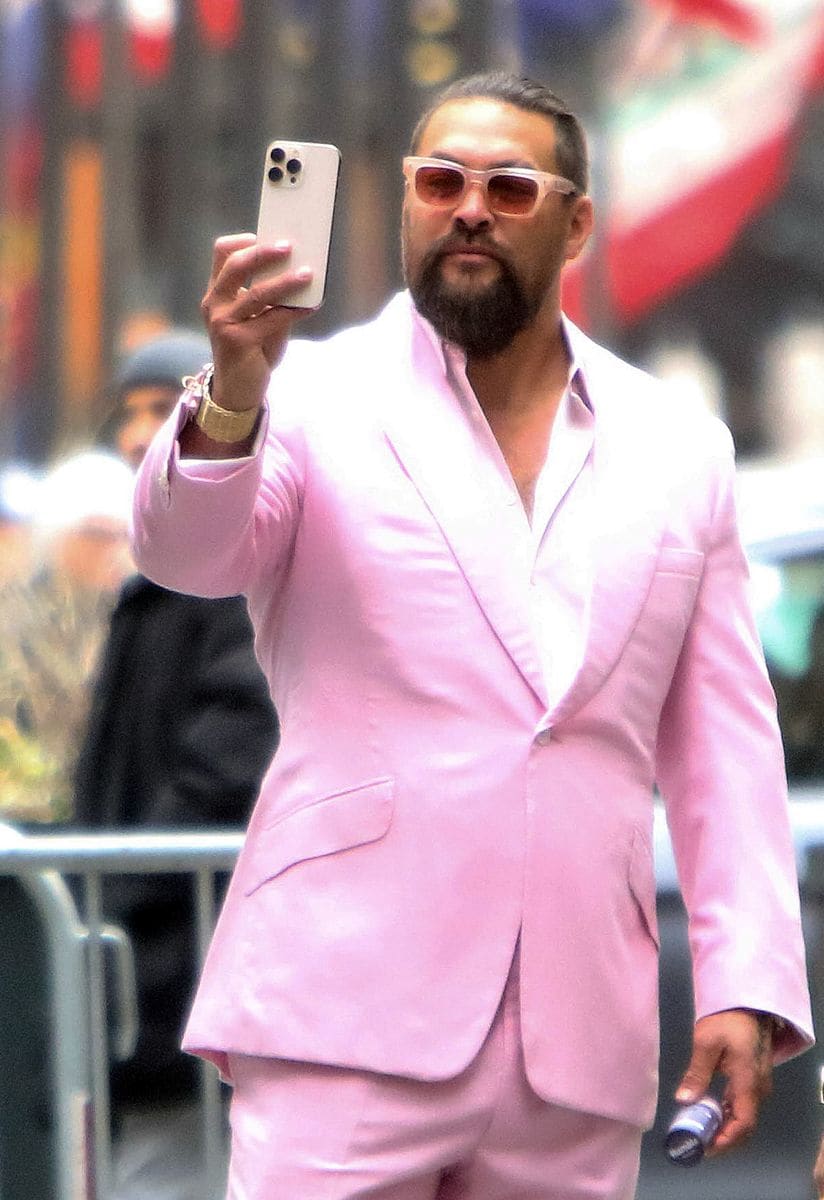 Jason Momoa is seen arriving at NBC's Today Show on March 31, 2025 in New York City.  (Photo by MediaPunch/Bauer-Griffin/GC Images)