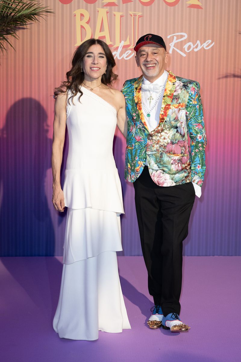 Blanca Li and Christian Louboutin attend the Rose Ball 2025 