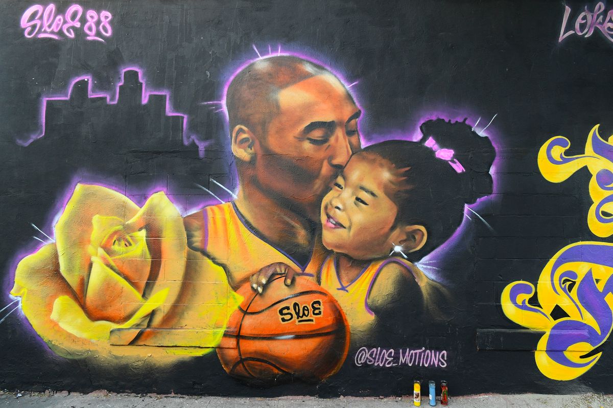 A mural honoring Kobe Bryant and his daughter Gianna in downtown Los Angeles, CA was recently vandalized