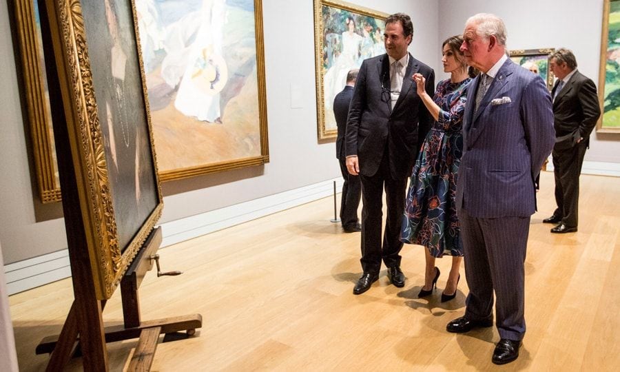 Queen Letizia and Prince Charles at National Gallery
