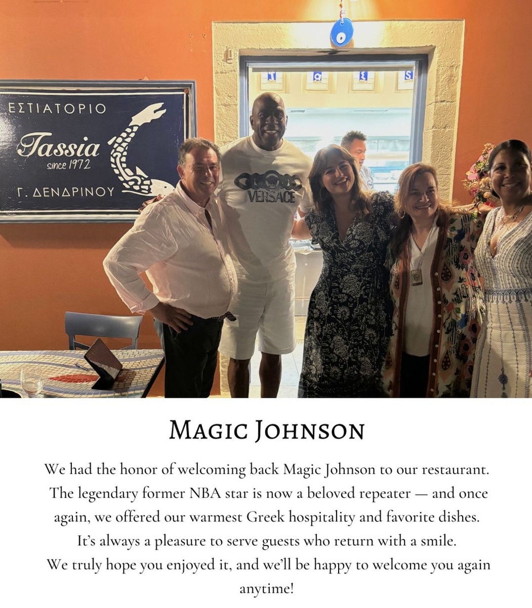 From Demi Moore’s “timeless beauty” to Magic Johnson’s “legendary energy,” Tassia has never been shy about celebrating its famous diners.