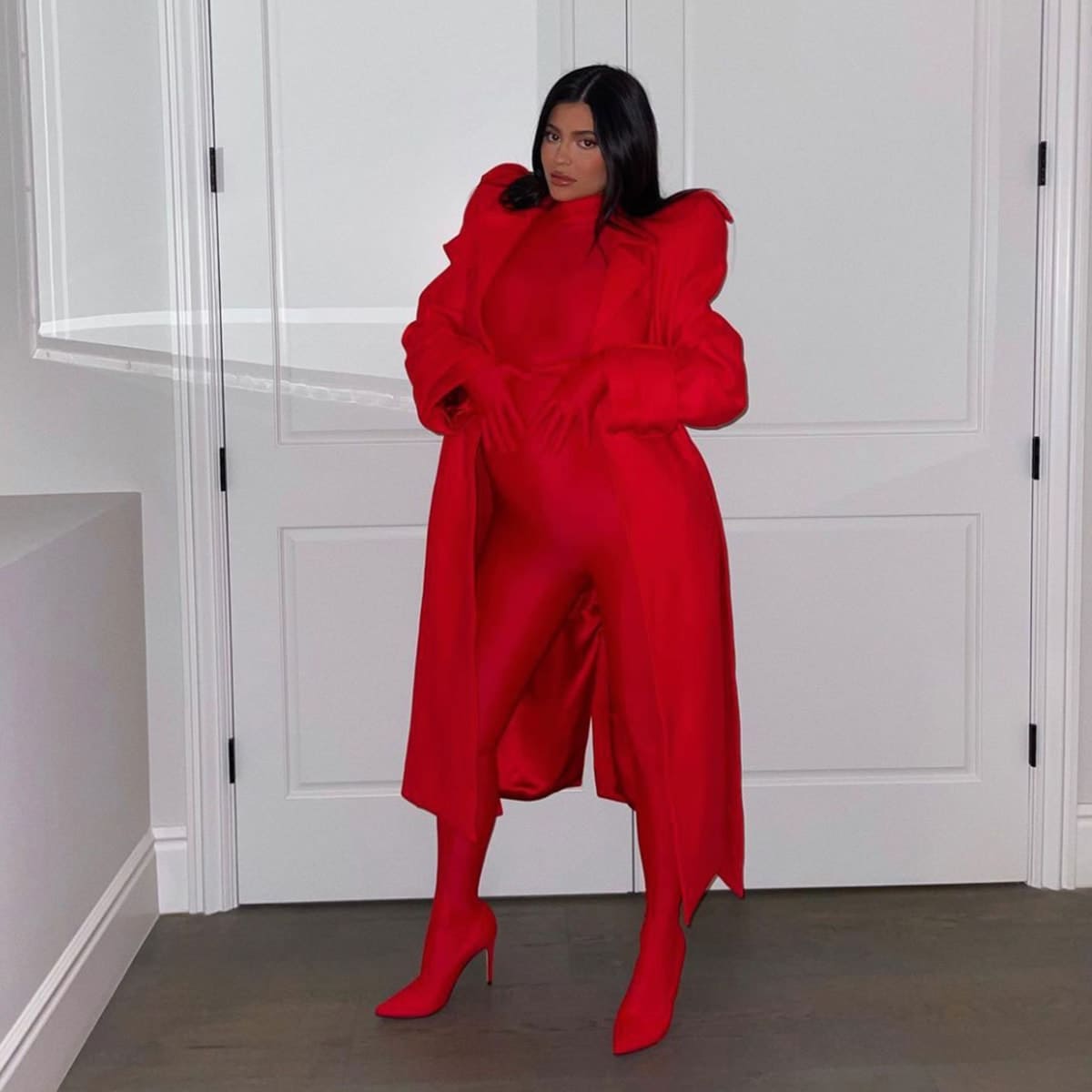 Kylie Jenner wears maternity version of Kim Kardashian's Balenciaga bodysuit