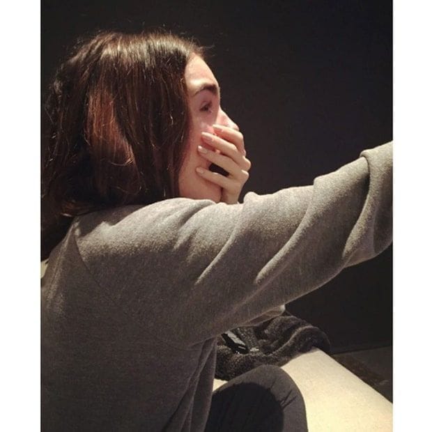 Lily Collins shared a shot of her nomination reaction.
Photo: Instagram/@lilyjcollins