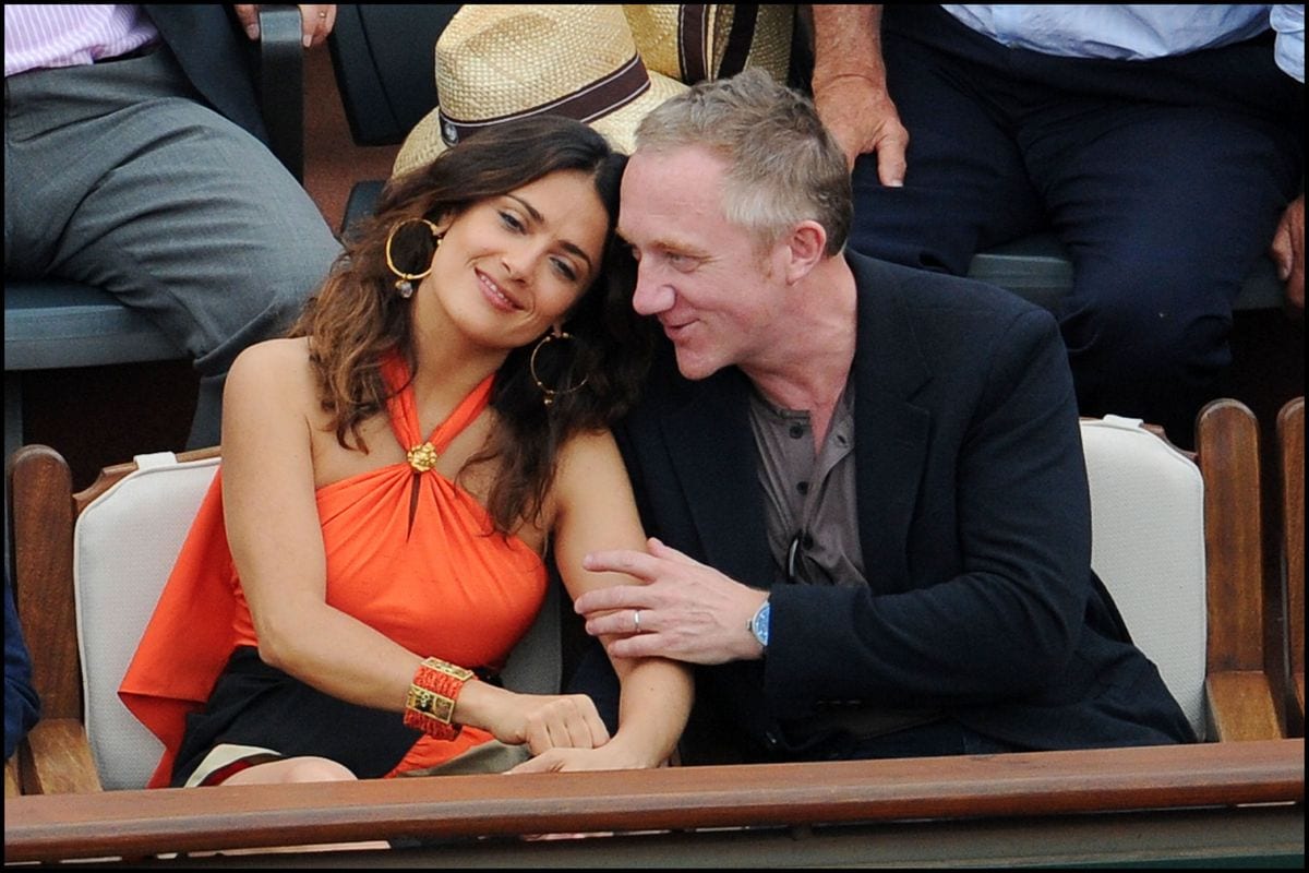 Salma Hayek and François-Henri Pinault at The French Open at Roland Garros.