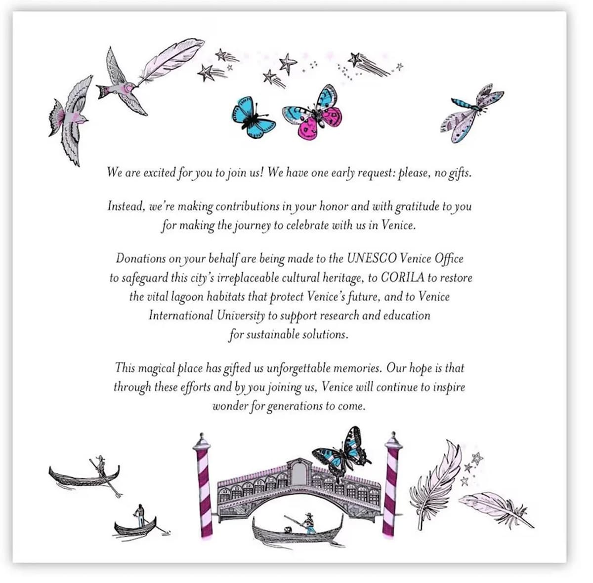Wedding invitation Lauren and Jeff Bezos