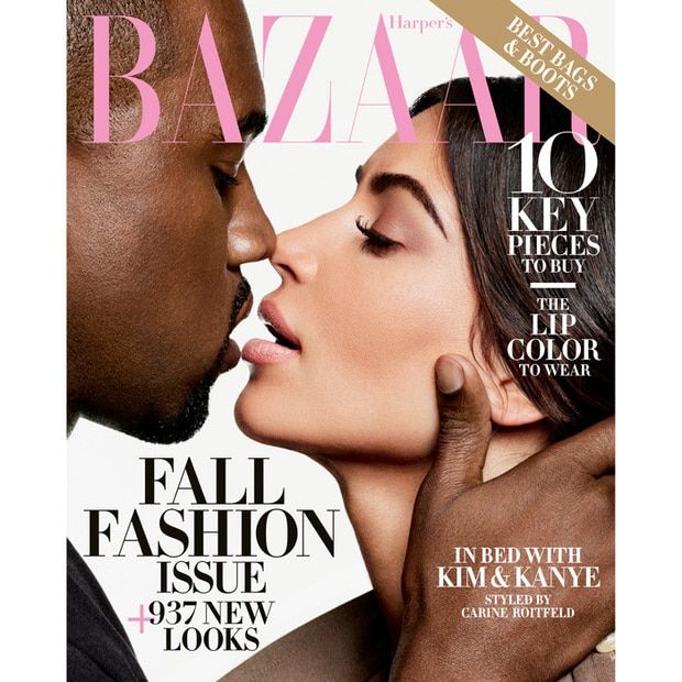 Kim and Kanye grace the cover of Harper's Bazaar's September issue.
<br>
Photo: Karl Lagerfeld