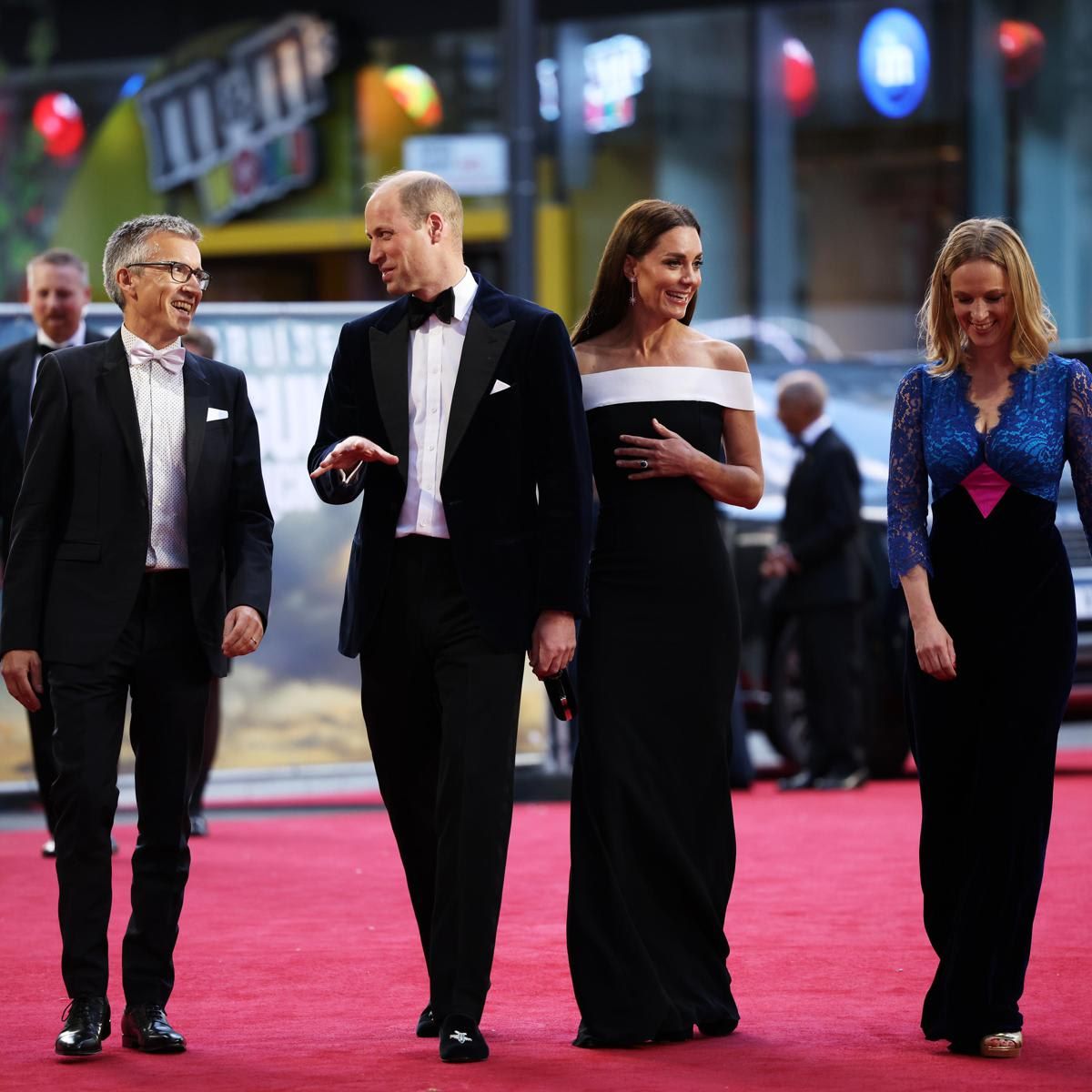 Kate stunned in an off-the-shoulder dress by Roland Mouret.
