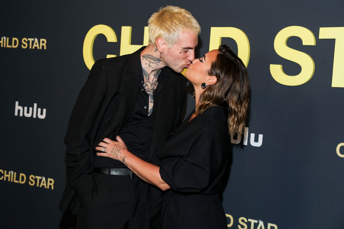 Jordan Lutes and Demi Lovato at the Child Star - LA Special Screening held at the NeueHouse Hollywood on September 12, 2024 in Los Angeles