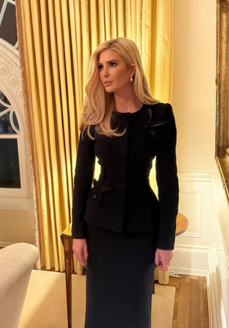 Ivanka Trump in Navy Tweed Suit