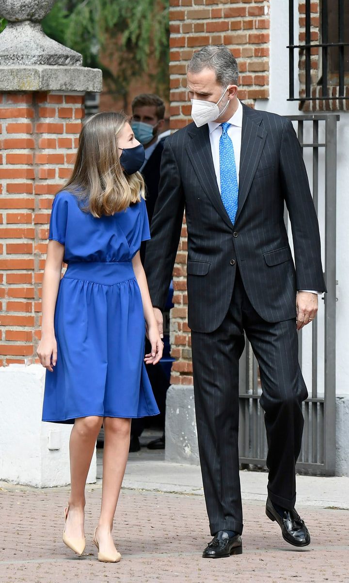 Leonor was dress in blue for the special occasion