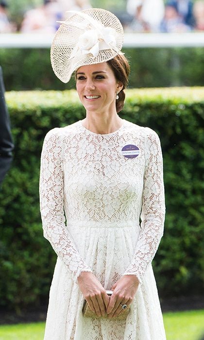 Kate Middleton makes her Royal Ascot debut in white lace Dolce & Gabbana  dress