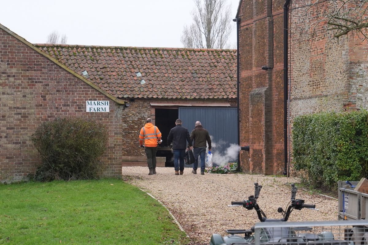 New fencing is erected at Marsh Farm on the Sandringham Estate in Norfolk, where Andrew Mountbatten-Windsor has relocated following his departure from Royal Lodge in Windsor. 