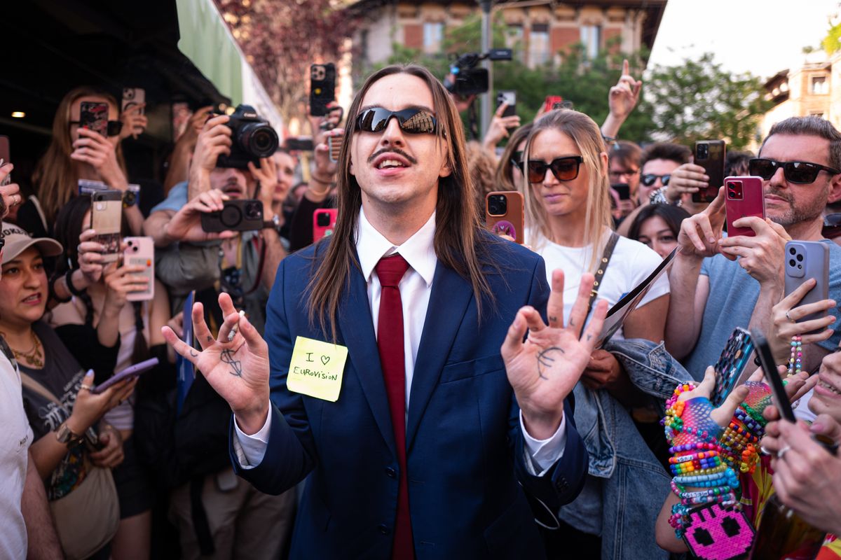 Tommy Cash at a fan event in Italy, promoting his role in Eurovision Song Contest 2025