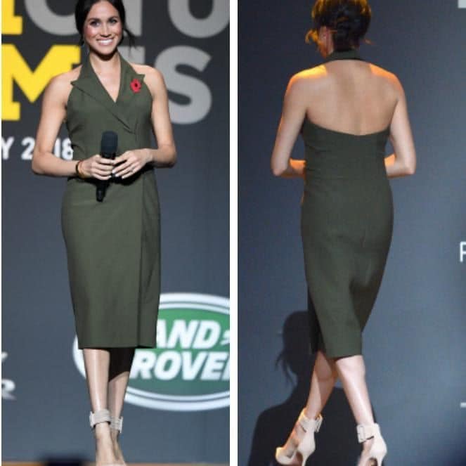 Meghan Markle green halter dress