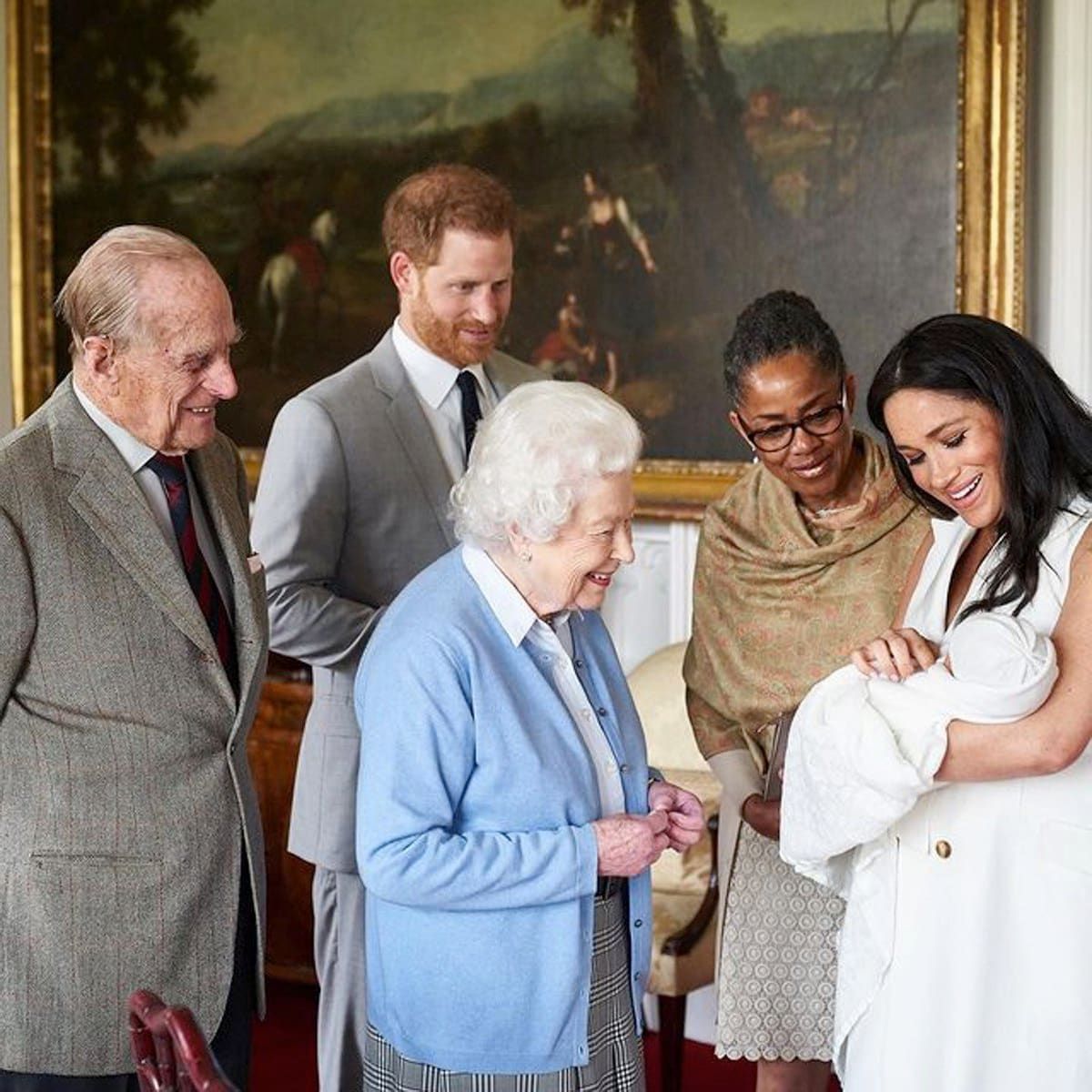 Philip met grandson Prince Harry and Meghan Markle's son Archie Harrison for the first time at Windsor Castle in 2019.