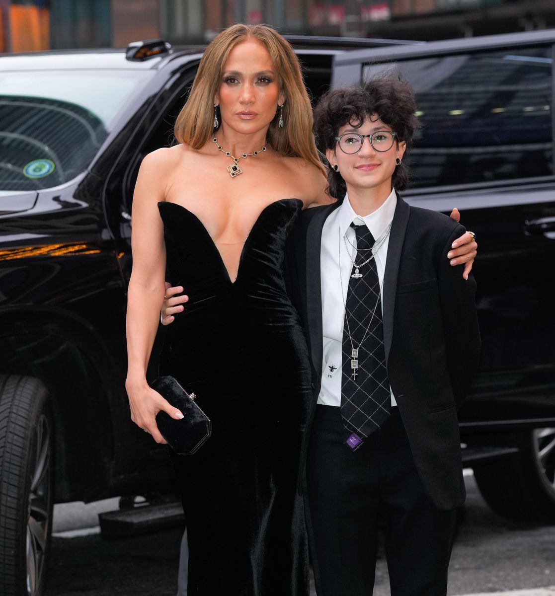Jennifer Lopez and Emme Muniz attending a Broadway show in New York