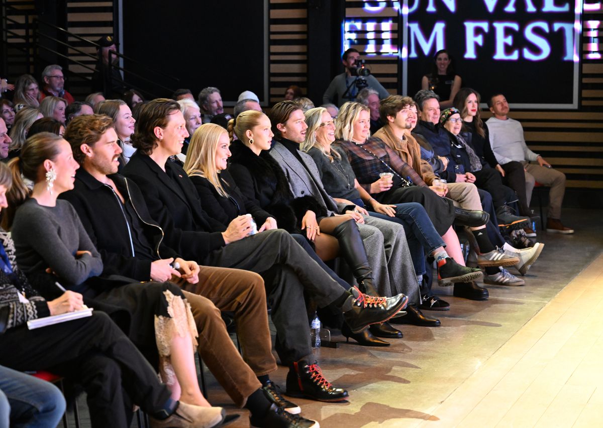 The audience watching Schwarzenegger's talk