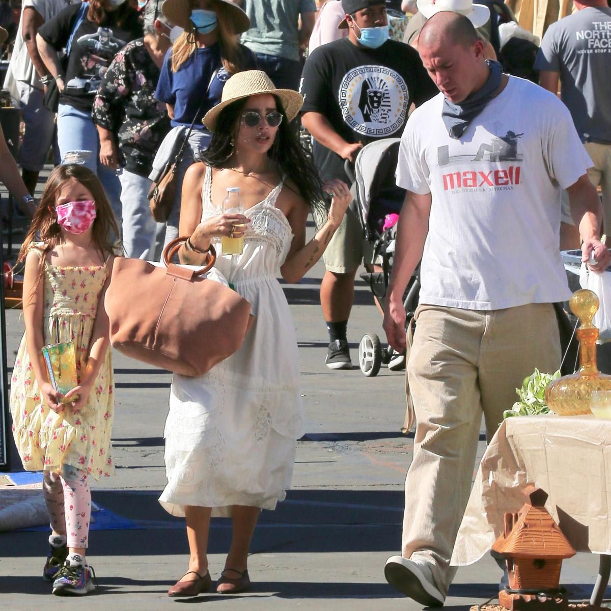 EXCLUSIVE Zoë Kravitz is Seen For the 1st Time With Channing Tatum & His Daughter at a Farmer's Market