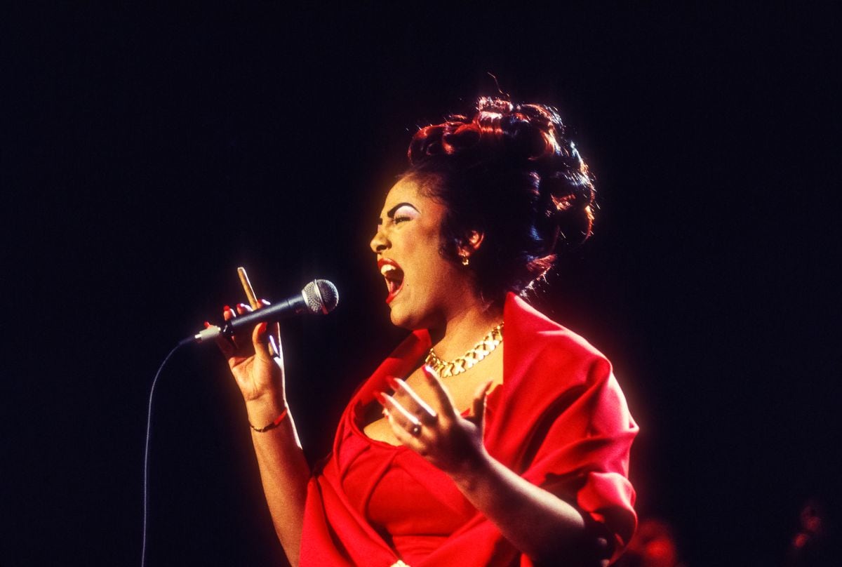 Puerto Rican Salsa and Latin singer La India performing in Madison Square Garden, New York, New York, October 23, 1993